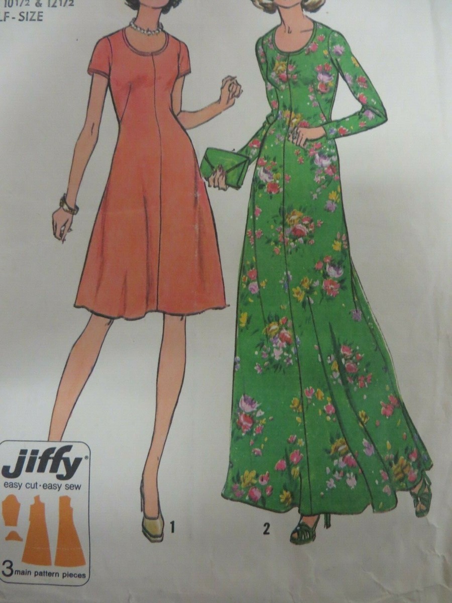 Vtg 70s Simplicity 7030 ANKLE LENGTH DRESS Sewing Pattern Women NOT  REPRODUCTION | eBay