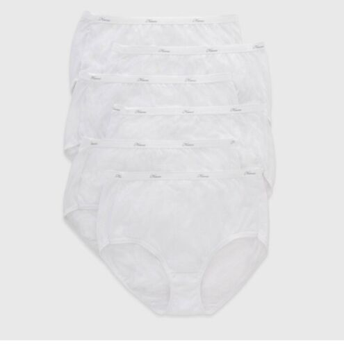 Women’s Hanes Tagless Breathable Briefs 6pr Size 6/M White - Picture 4 of 7