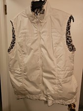 Sporto Vest Size 1x Faux Cheetah Animal Fur Zip Up And White   Reversible
