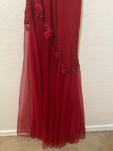 Vintage Xscape Woman Silk Floral Maxi Dress Sz 16 Formal Wedding Prom Event Gala - Picture 18 of 19