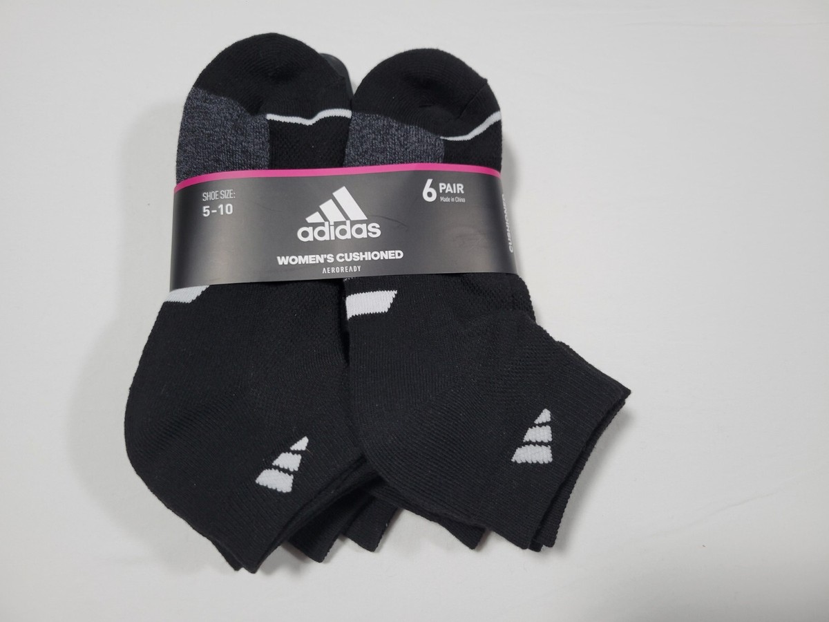 Adidas Womens Cushioned Aeroready Pair Sports Low Cut Socks SZ