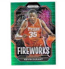 Kevin Durant 2023-24 Panini Prizm Draft Picks Green Pulsar Fireworks #d 19/25
