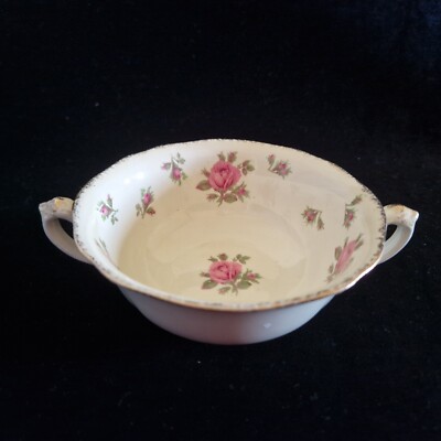 A G Richardson & Co Ltd Crown Ducal Ware Doppelgriff Suppenschüssel ''Rosa Rose''