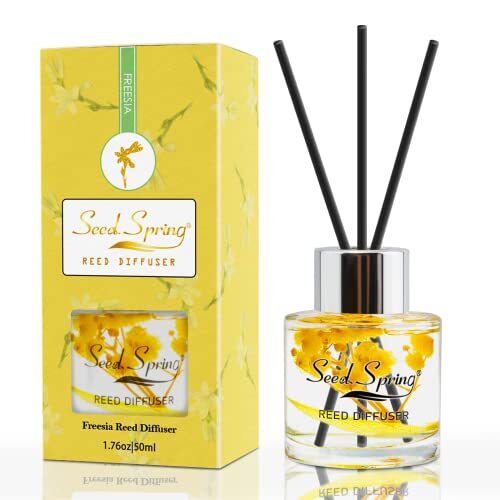 Reed Diffuser Set with Sticks Freesia Scent Oil for Bedroom Office Gym and St...-image