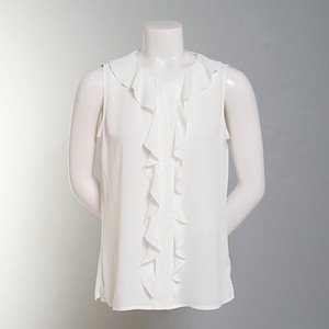 ruffle front sleeveless top