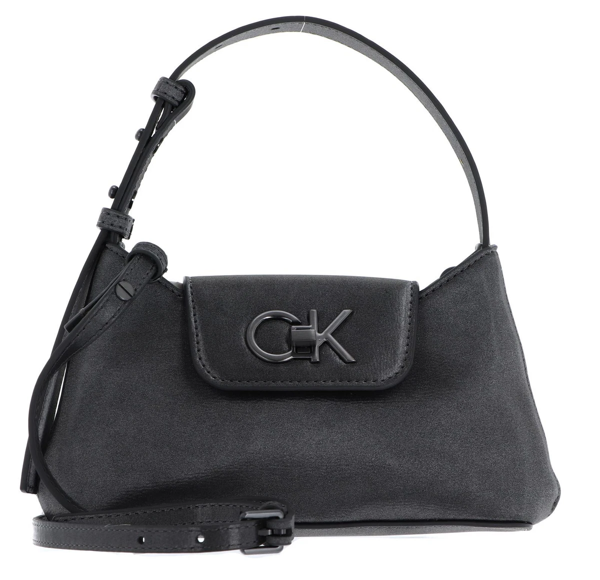 Calvin Klein Re Lock Mini Crossbody Bag Umh ngetasche Tasche Gunmetal anthrazit