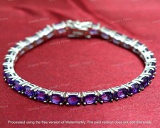 20Ct Oval Cut Amethyst Diamond Womens Tennis ...