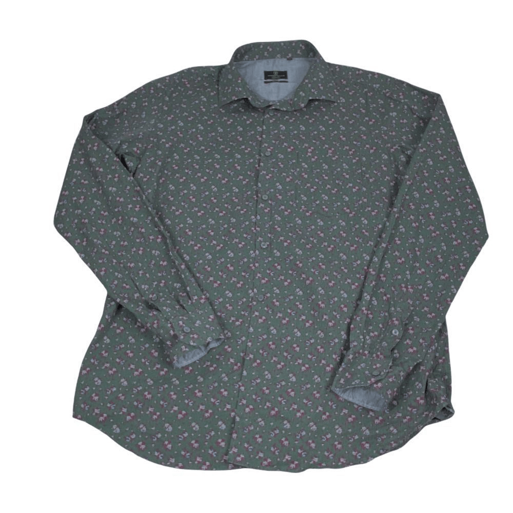 Knighthood Jubilee Green Print Shirt size 42 Slim