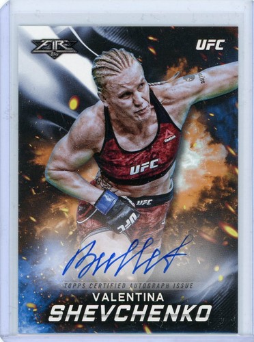 Valentina Shevchenko #FA-VS 2019 Topps UFC Knockout Fire Autographs card