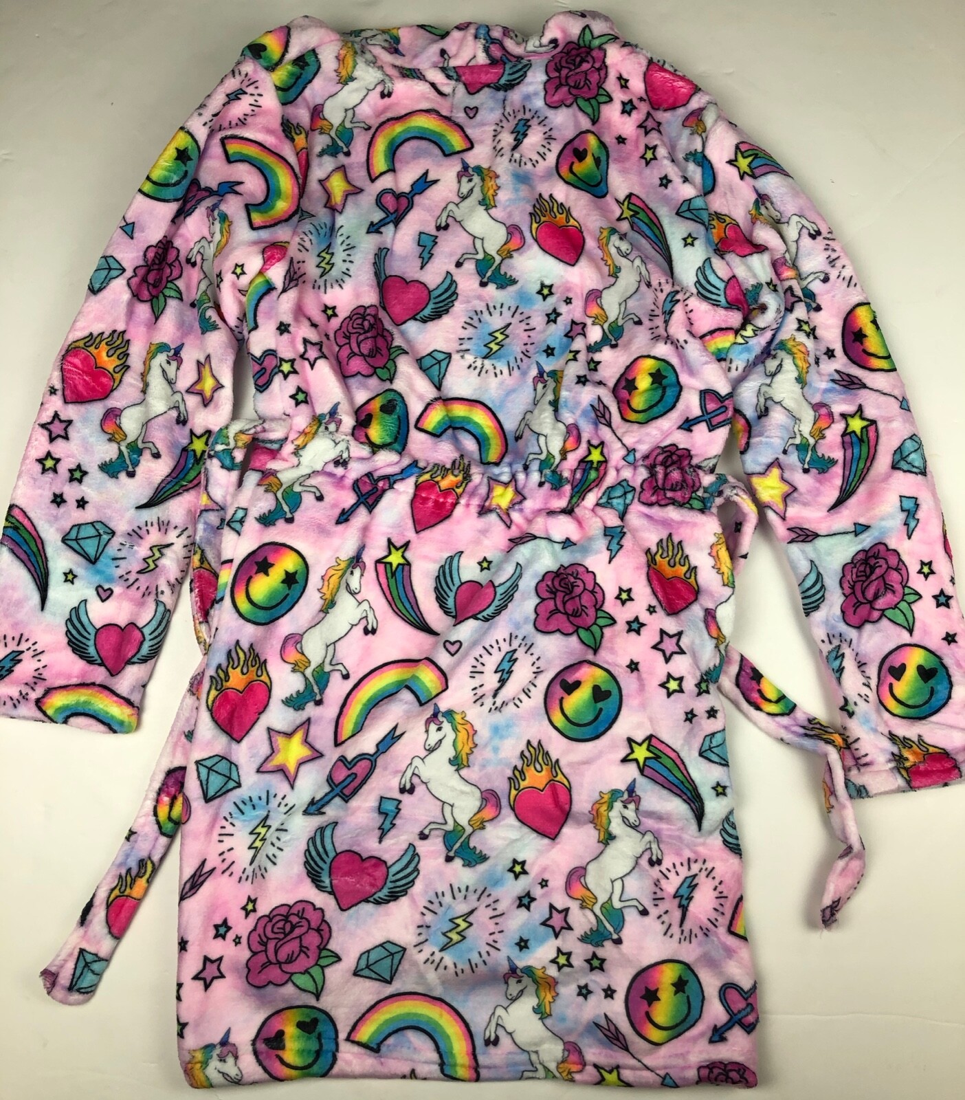 Girls Top Trenz Unicorn Couture Pink Fleece Emoji Bathrobe Robe NWT eBay