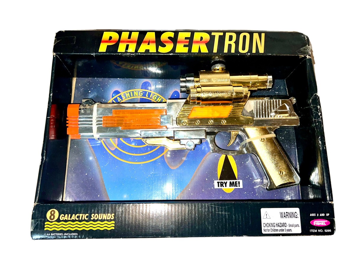 Rare 90s PHASER TRON FLASHING LIGHTS toy gun 8 Galactic