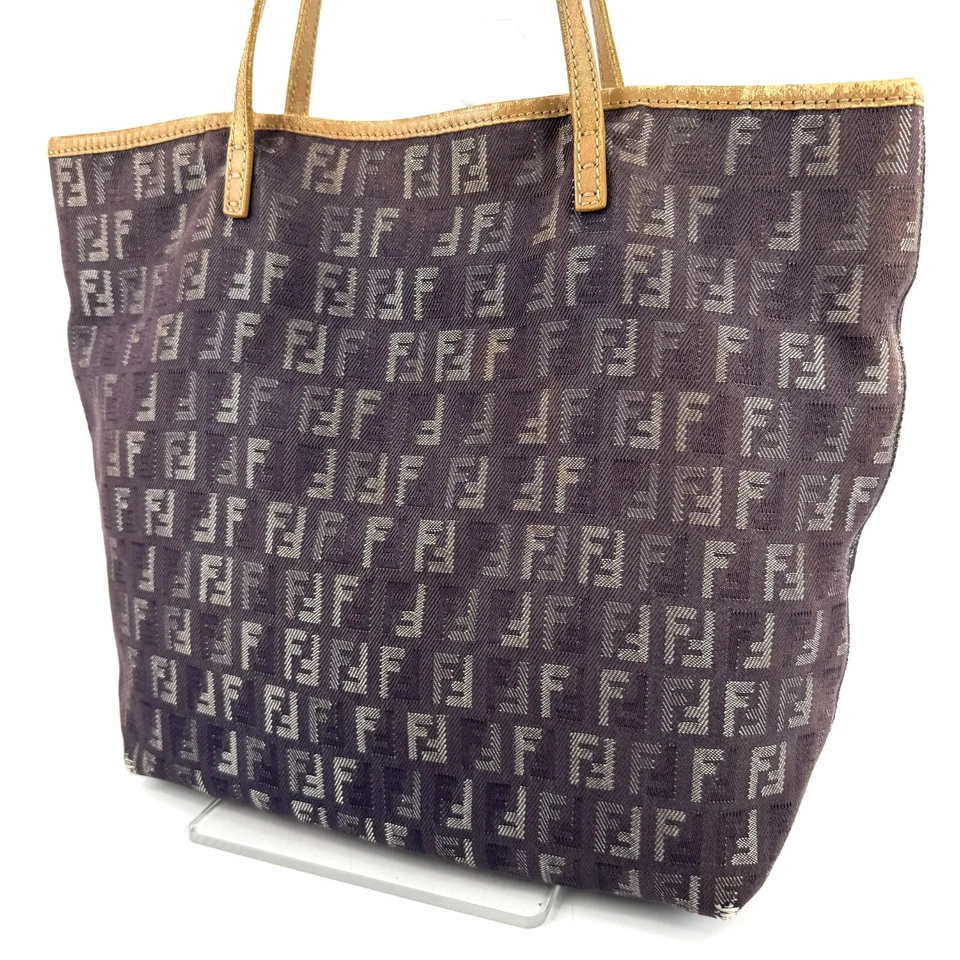 Bolso de Mano FENDI Zucchino Denim Lona Auténtico F05-0138 Foto 3 de 4