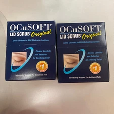 2 X ocusoft lid scrub Original eyelid cleanser  sufferers 30 pads Each 2024