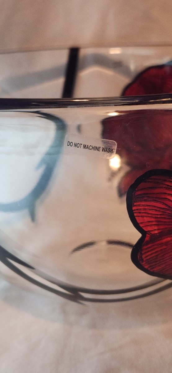 Kosta Boda Large Red Rose Tattoo Print Decorative Bowl *Signed | eBay