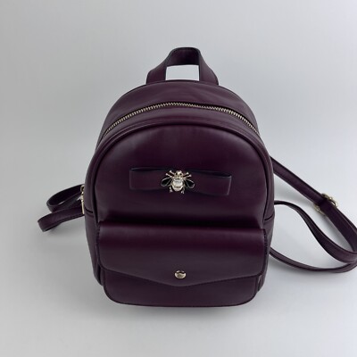 Red LA Terre PETA Approved Vegan Backpack Purse with