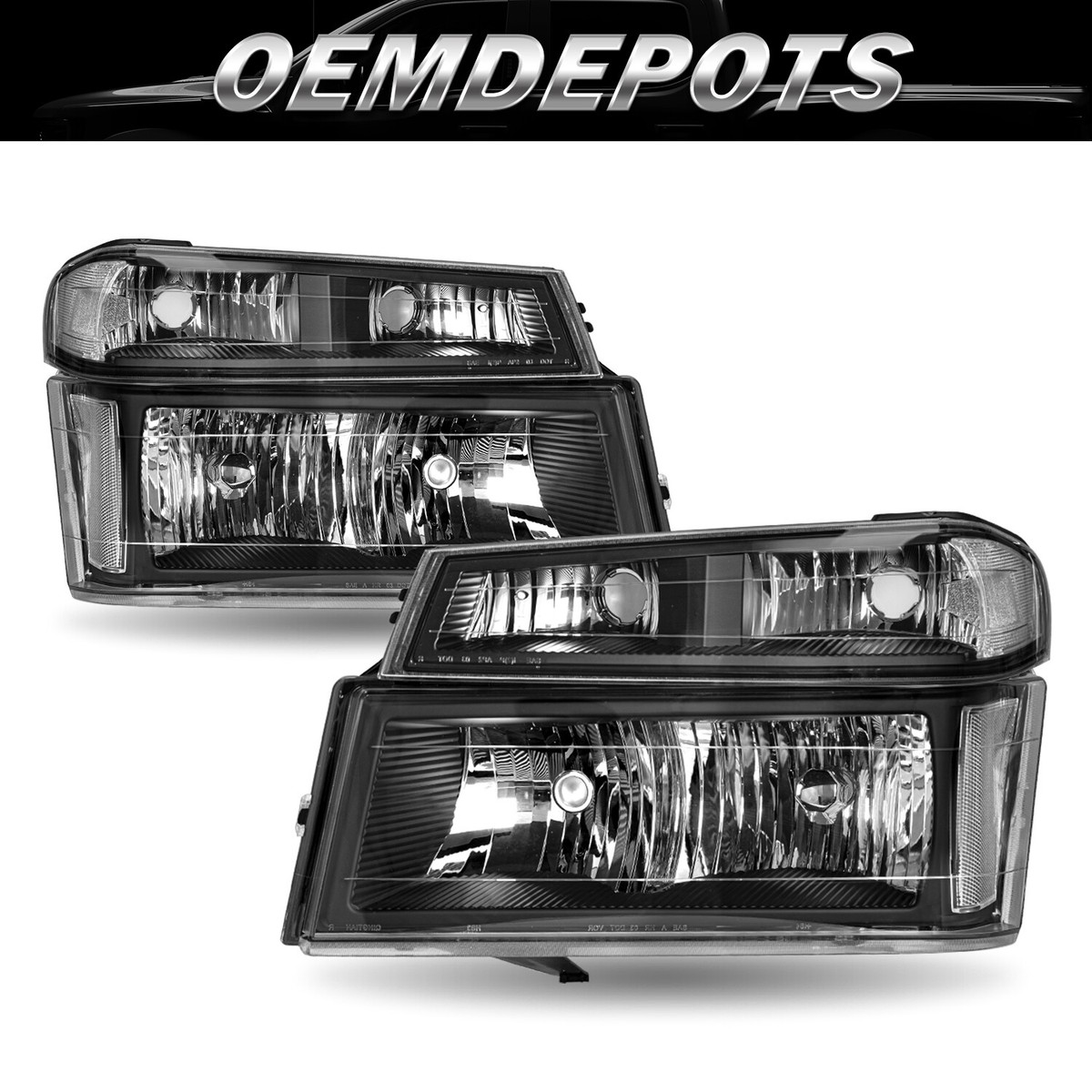 For 04-12 Chevy Colorado/GMC Canyon Black Clear Corner