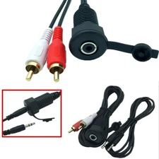 1m Waterproof 3.5mm Female to 2 RCA Male Connector Adapter Extender Audio Cable