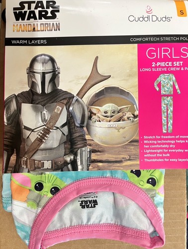 Cuddle Duds Star Wars Mandalorian Warm Layers 2 Piece Girls S New - Picture 2 of 4