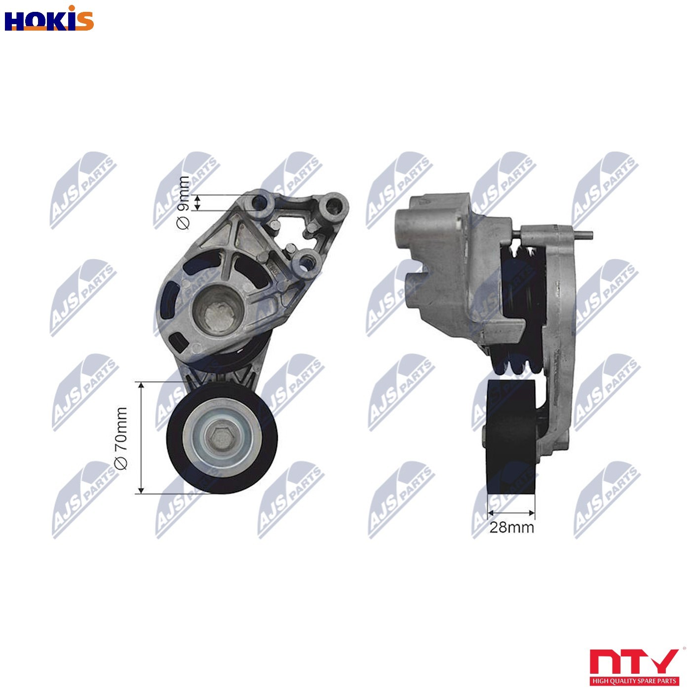 TENSIONER PULLEY VRIBBED BELT RNK-AU-027 FOR SKODA ROOMSTER/Praktik FABIA/II A2