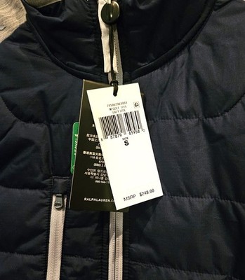 RLX Ralph Lauren Mens Small Hybrid Wool Golf Jacket Navy Gray Full