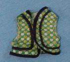 Vintage Barbie Clothes - MOD Era Barbie 9627 Green Print Vest