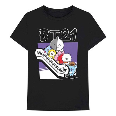 BT21 Unisex T-Shirt: Weekend (Schwarz)