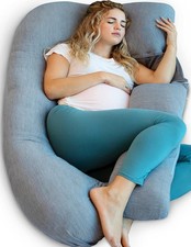 U-Shape Full Body Pregnancy Pillow with Removable Cooling Cover