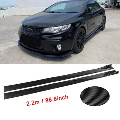 Carbon Fiber 86.6in Side Skirt Extensions Rocker Panel For KIA Forte 2010-2024