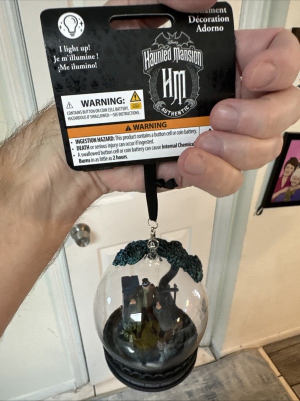 Disney Haunted Mansion Caretaker And Dog Glass Ornament NIB