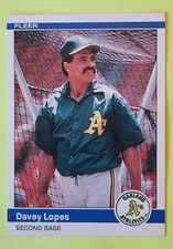 Davey Lopes - 1984 Fleer Baseball Card #453 - Oakland Athletics
