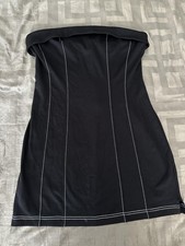 Urban Outfitters Dress Womens Large Black Strapless Bodycon Contrast Stitch