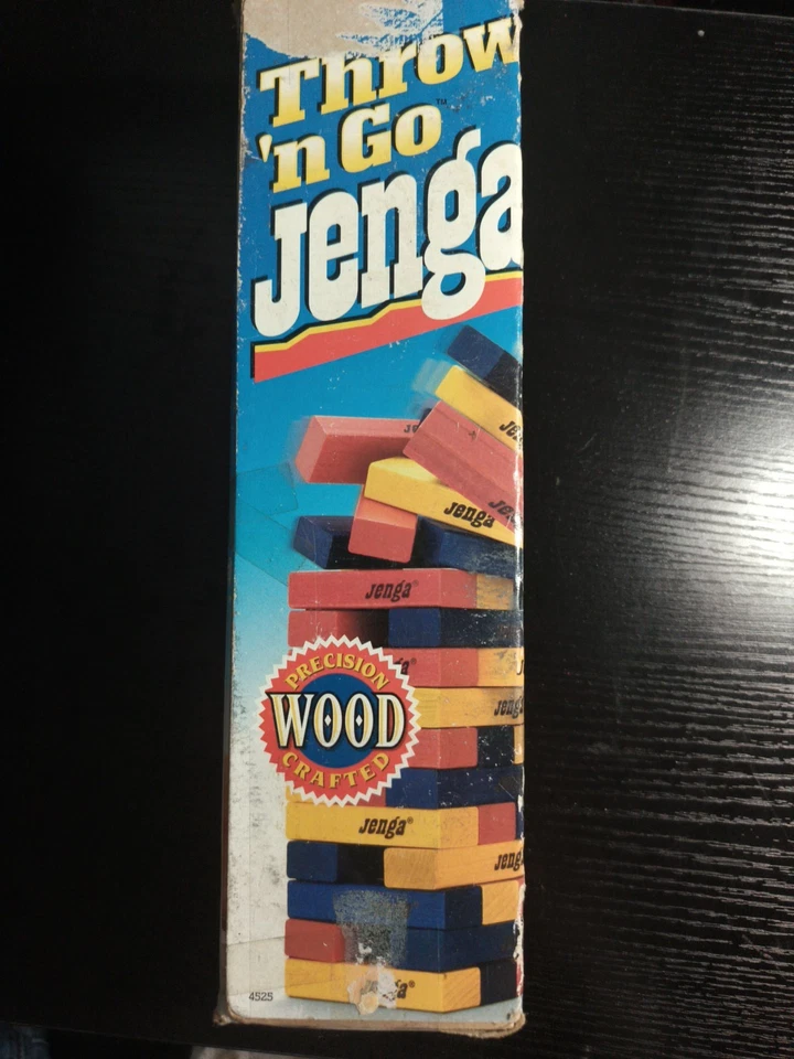 Milton Bradley Throw N Go Jenga 1995 Game Color Wood Pieces Vintage 54 Pcs - Image 3 of 4