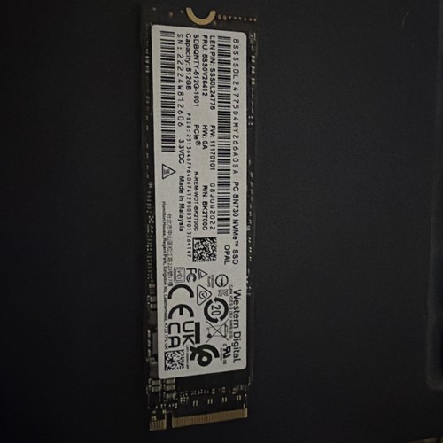 Disque Ssd M2 M.2 2280 Pcie Nvme WD sn730 512go Santé 100% 1