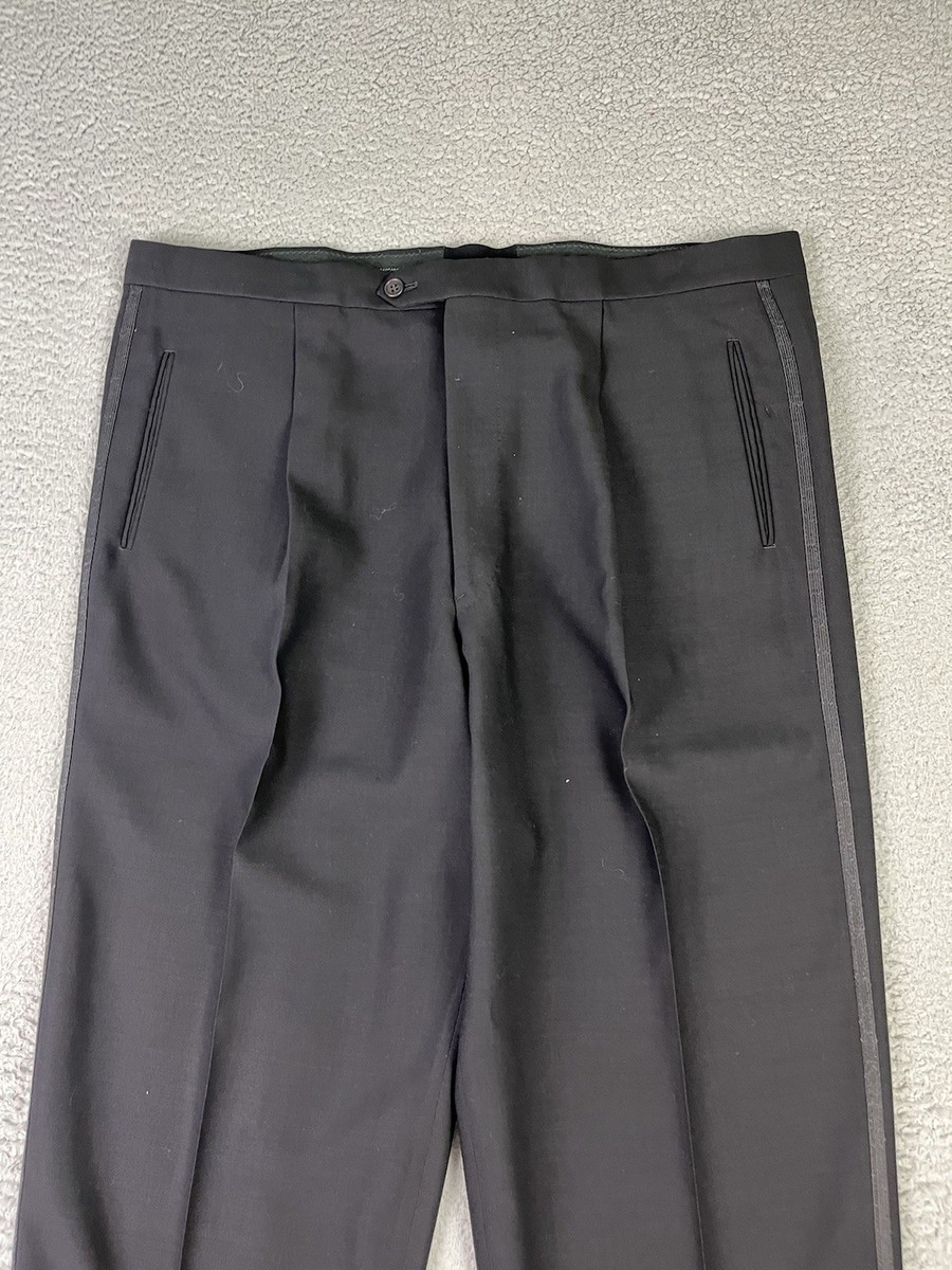 パンツ Giorgio Armani vintage dark grey slacks Vintage Giorgio Armani Le Collezioni Trousers Men 40x31 Black Wool