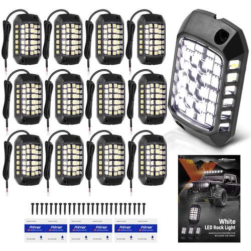 Universal Rock Lights Kit 12 Pods For Truck ATV UTV SUV Jeep White LED 6000K - Bild 1 von 20