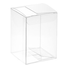 Plastic Retail Boxes 50x50x70mm, with Protective Film Clear for Candy 20Pcs