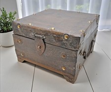 Cassa Di Stoccaggio Quadrata In Legno Vintage Originale Fatta A Mano