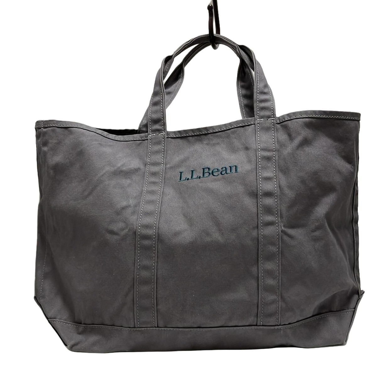 L.L.Bean Dark Gray Canvas Tote Bag Durable Unused Condition