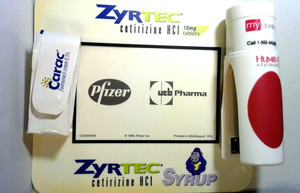 Vintage LOT of 3 - Desk items - LILLY - PFIZER - CARAC Pharma ADVERTISING 1990's