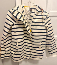 Joules Right As Rain Womens Nautical Waterproof Jacket Size 4  Black Stripe