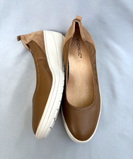 Vionic Womens Brown Leather Slip-On Ballet Fl...