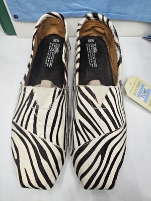 Toms Mens Classics Zebra calf Hair Siz 12 Neiman Marcus Exclusives Shoes *rare*