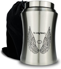 Up to 220 Lbs Large Cremation Urns for Adult Human Ashes, Angel Wings in Loving