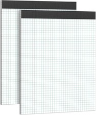 Graph Paper Notebook 8.5 x 11 Grid Paper Pad Quad Ruled, 2 Pack, 30 Sheets per P
