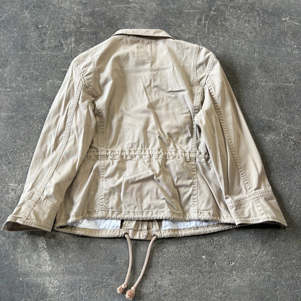 Chaqueta Izod Mujer S Beige Cremallera Completa Cuello Simulado Manga 3/4 Bolsillos Informal Foto 4 de 4