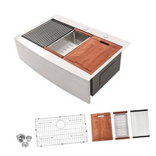 Modern Farmhouse Kitchen Sink 36 Inch Stainless Steel Drop in Workstation Large