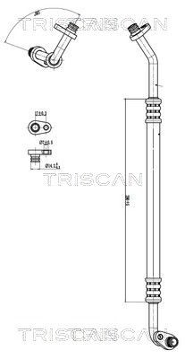 Tuyau de climatisation TRISCAN 9010 28053 haute et basse pression pour circuit de climatisation auto