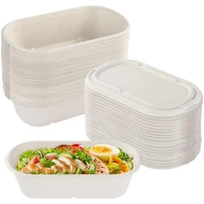 50 Pack 34 oz/1000ml Disposable Food Containers with Lids Meal Prep Lunch Foo...