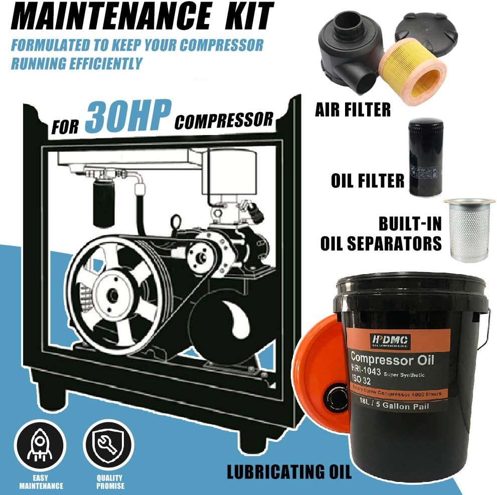 30HP Rotary Screw Air Compressor Air Oil Filter Separator Maintenance K