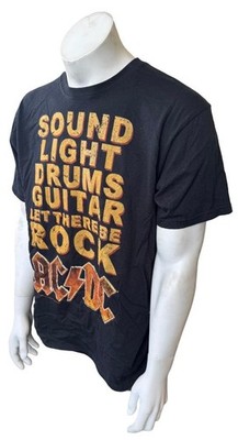 Anvil Men's AC/DC Sound Light Drums Guitar Let There Be Rock Black Shirt Size L